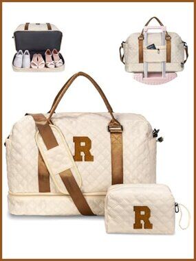 Personalized Weekender Duffel Bag with Shoe Compartment & Wet Pocket Polyester